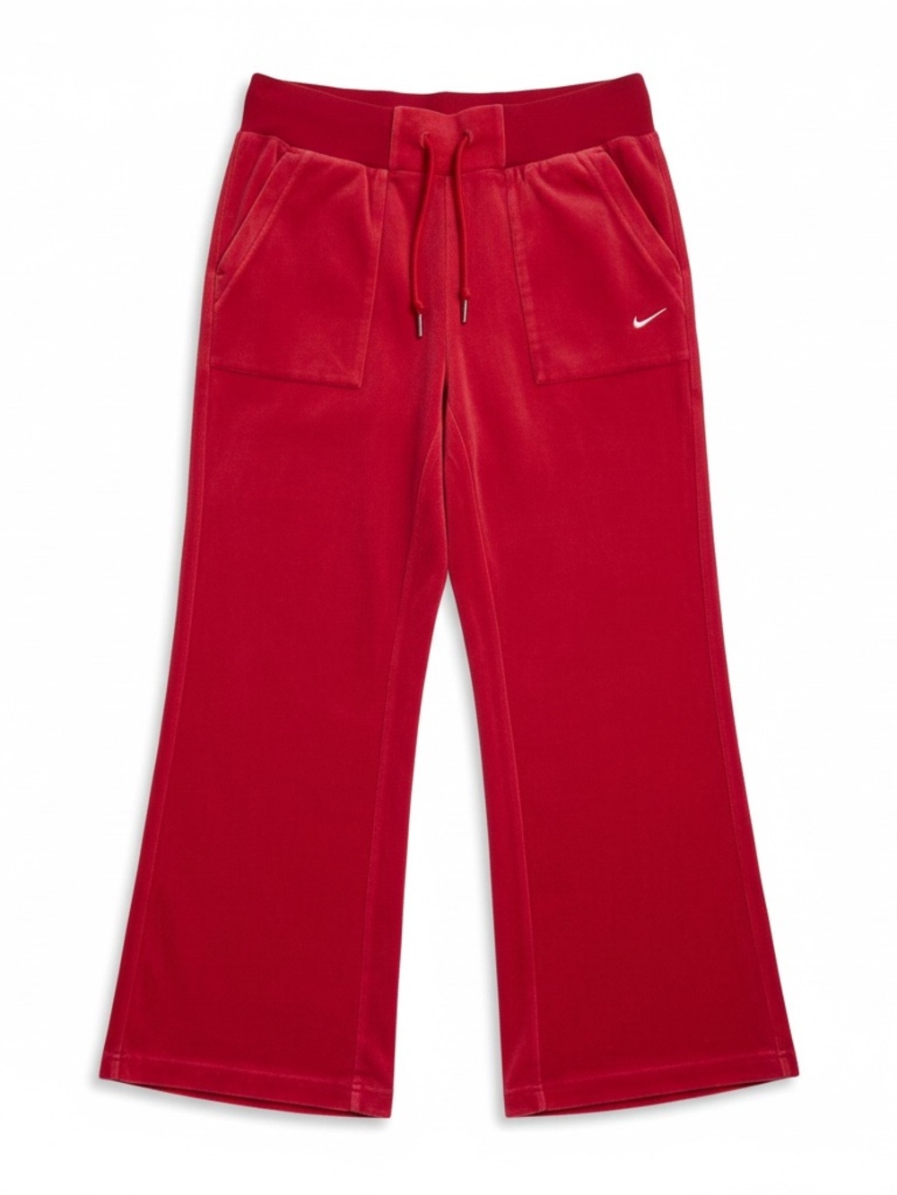 Nike | The Athletic Dept. | Red Velour Wide Leg Track Pants Relaxed Fit Y2K | M